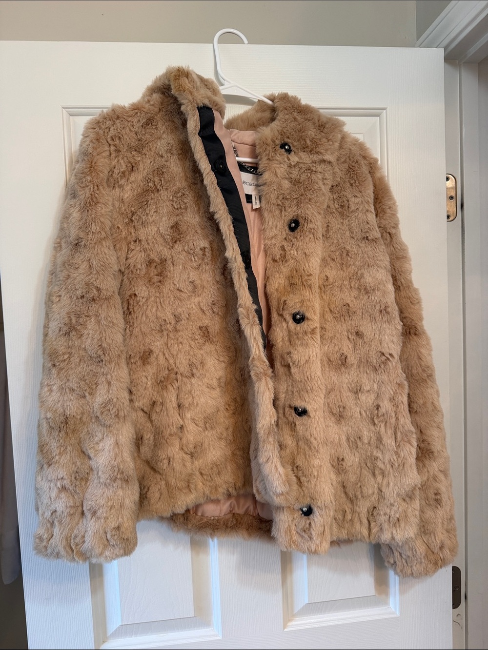 BCBGeneration Tan Faux Fur Teddy Jacket